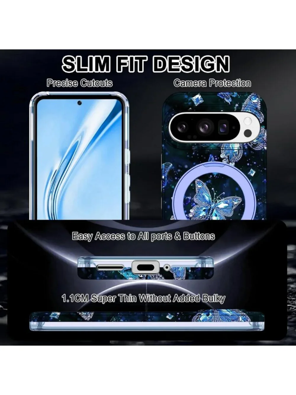 Glow in the Dark Magnetic Slim Case for Google Pixel 10/10 Pro - Shockproof